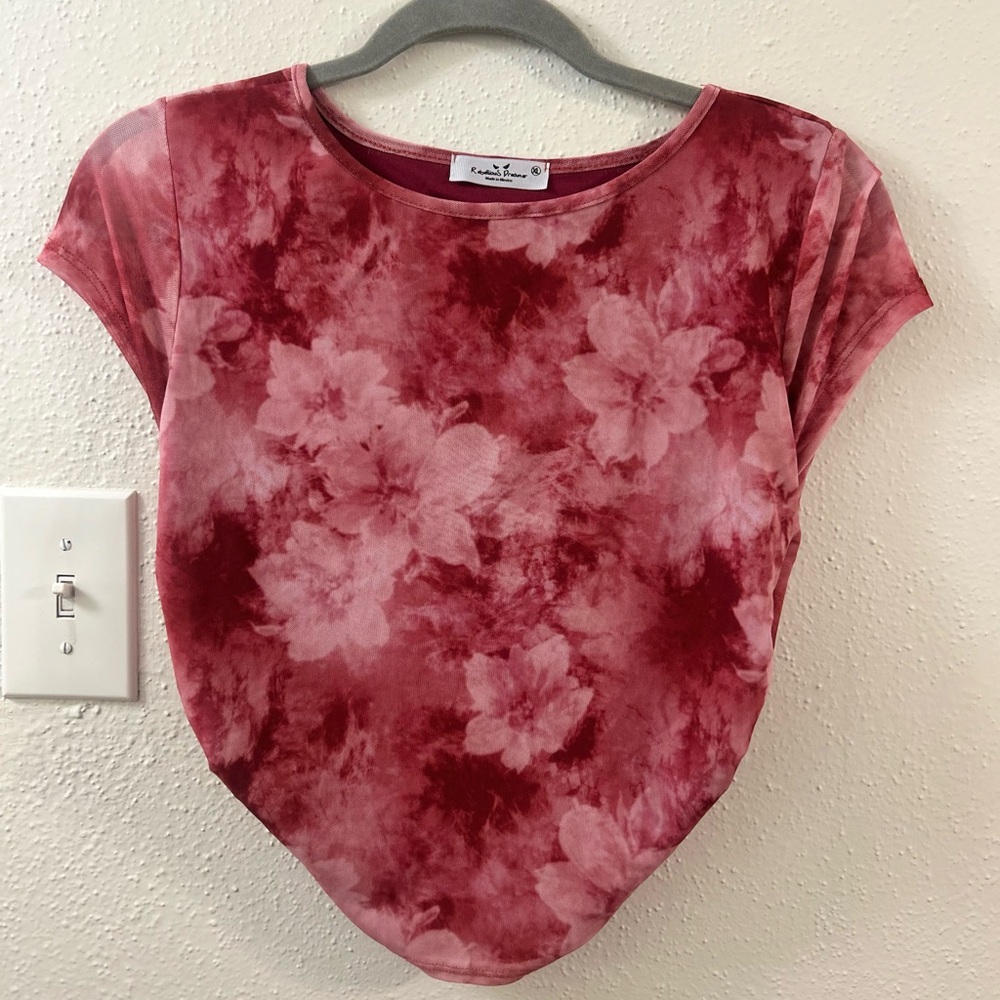 Red Fitted Bodysuit Top